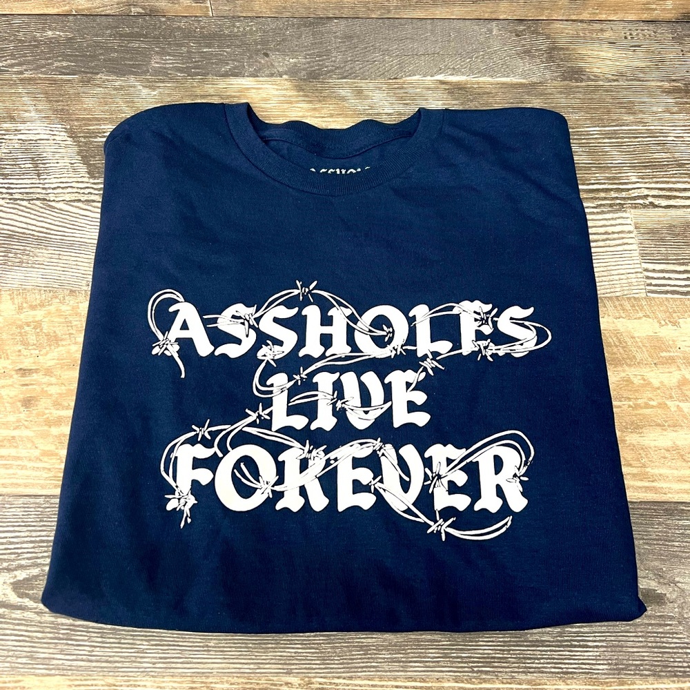 Assholes Live Forever (L) Barbed Wire T-Shirt Unisex New